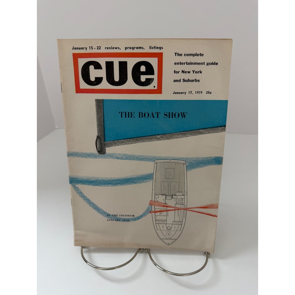 Vintage 1959 Cue Magazine 1959 The Boat Show NYC Broadway TV Ads January 17